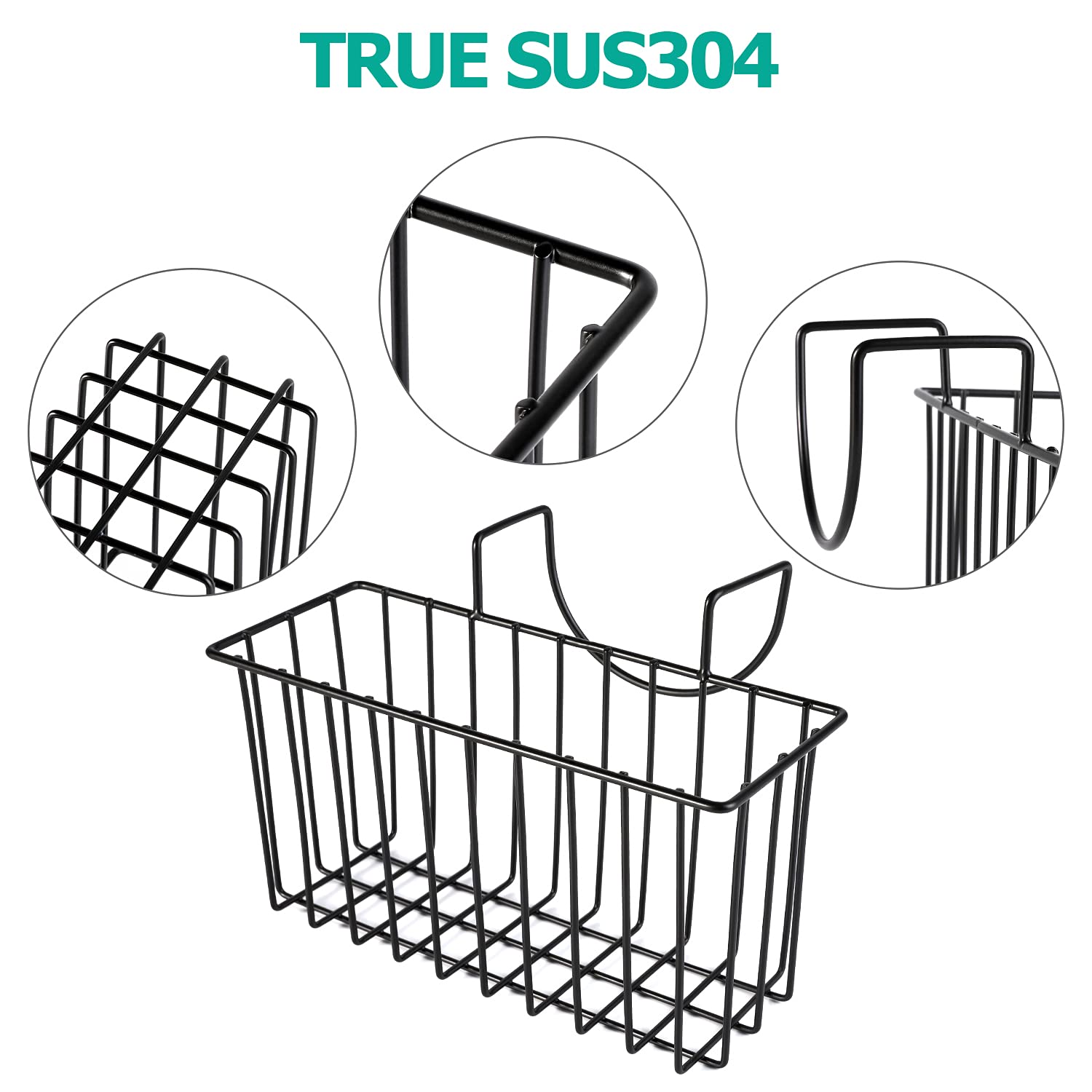 Damita Kitchen Sponge Holder Sink Caddy Brush Dish Sponge Holder Brush Dishwashing Liquid Drainer Rack Black, Small (6.7''X 4.5'